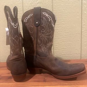 Tony Lama Ladies 100% Vaquero Western Boot Sorrel Taos Leather Square Toe Size 9